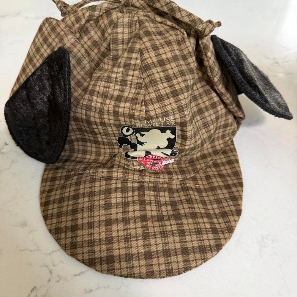 Disneyana 2002 Mr. Mouse Private Ear Sleuth Hat Plaid Detective Cap NWT